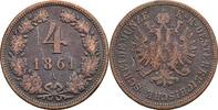 Kaisertum Österreich 4 Kreuzer Kaiser Franz Joseph I. 1848-1916 -