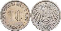 Deutsches Reich 10 Pfennig 1906 A ss/vz, gereinigt