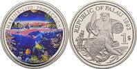 Palau 1 Dollar Marine Life Protection/Korallenriff mit Fischen -
