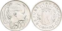 San Marino 500 Lire Frauenkopf -