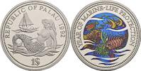 Palau 1 Dollar Marine Life Protection - Farbmotiv Tampondruck -