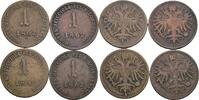 Kaisertum Österreich Lot 4 Stück 1 Soldo Franz Joseph I. 1848-1916 -
