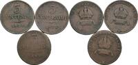 Kaisertum Österreich Lot 3 Stück 5 Centesimi Franz II. (I.) 1792-1835 -