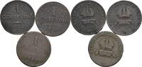 Kaisertum Österreich Lot 3 Stück 5 Centesimi Franz II. (I.) 1792-1835 -