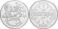 Silbermedaille 1997 Finnland Europa PP in Kapsel, angelaufene Punkte