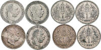 Kaisertum Österreich Lot 4 Stück 1 Krone Franz Joseph I. 1848-1916 -