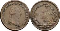 1 Kreuzer 1780 W, Wien RDR Österreich Habsburg Joseph II. 1765-190 ss/vz, Rf.