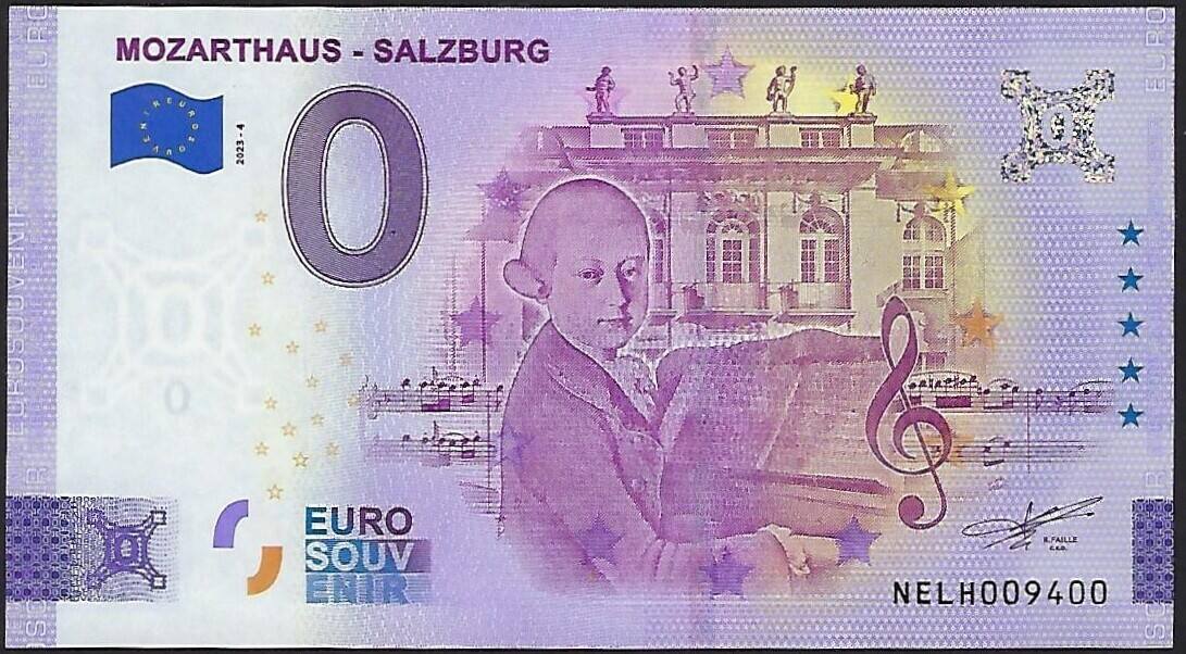 0 Euro Biljetten 2023 0 Euro biljet Oostenrijk Mozarthaus Salzburg