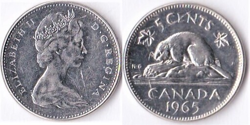 Canada 5 Cents 1965 Ss MA Shops canada-5-cents-1965-ss-ma-shops