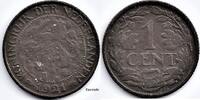 Niederlande Nederland 1921 1 Cent Wilhelmina F -