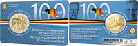 Speciale 2 euromunten 2 Euro België 2021 '100 jaar Belgisch Luxemburgse Ec. Unie' in Coincard Nederlandstalig -