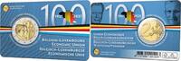 Speciale 2 euromunten 2 Euro België 2021 '100 jaar Belgisch Luxemburgse Ec. Unie' in Coincard Franstalig -