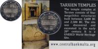 Speciale 2 euromunten 2 euro Malta 2021 Tempel Tarxien met Frans Muntteken in coincard -