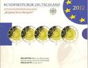Speciale 2 euromunten 2 Euro Duitsland 2012 serie ADFGJ 10 Jaar euro -