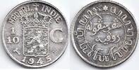 Nederlands-Indië Nederlands Indië 1945P 10 Cent Wilhelmina P+ (P OVER P) -