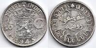 Nederlands-Indië Nederlands Indië 1945P 10 Cent Wilhelmina P+ (P wijst naar bovenkant 5) -