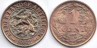  1954 Nederlandse Antillen Nederlandse Antillen 1952 1 Cent Juliana  (deel arcering vz ontbreekt) unz