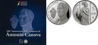 Italië Italië 2022 5 Euro 'Antonio Canova' Zilver -