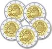 Speciale 2 euromunten 2 Euro Duitsland 2012 Serie ADFGJ 10 jaar Euro -