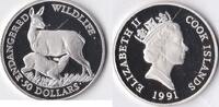 Cook Islands Cook Islands 1991 50 dollar 'Wild Life-Persisch Damhart' Zilver -
