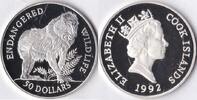 Cook Islands Cook Islands 1992 50 Dollar Wild Life-Mandril Zilver -