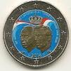 Gekleurde euromunten 2 Euro Luxemburg 2014 50jr troonsbestijging Hertog Jan Gekleurd -