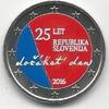 Gekleurde euromunten 2 Euro Slovenië 2016 25 jaar onafhankelijkheid Gekleurd -