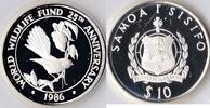 Samoa West 1986 10 Tala 'Wild life-Samoan Fantail' ( Waaierstaart ) Zilver -