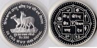 Nepal Nepal 1986 250 Rupees 'Wild life-Musk Deer' Zilver -