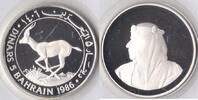 Bahrein Bahrein 1986 5 Dinars 'Wild life-Rhim Gazelle' Zilver -