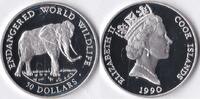 Cook Islands Cook Islands 1990 50 Dollar 'Wild life-Afrikaanse Olifant' Zilver -