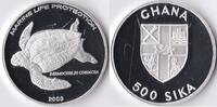 Ghana Ghana 2003 500 Sika 'Wild life-Lederschildpad' Zilver -