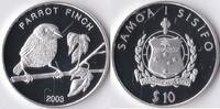 Samoa Samoa 2003 10 Dollar 'Wild life - Papegaai-Amadine' Zilver -
