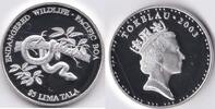 Tokelau Island Tokelau 2003 5 Lima Tala 'Wild life-Boa Constrictor' Zilver -