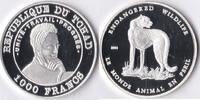Tsjaad Tsjaad 2003 1000 Franc 'Wild life-Luipaard' Zilver -