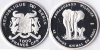 Benin Benin 2003 1000 Franc 'Wild life-Olifant' Zilver -