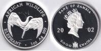 Zambia Zambia 2002 5000 Kwacha 'Wild life-Olifant' Zilver -
