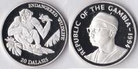 Gambia Gambia 1994 20 Dalasis 'Wild life-Chimpansee' Zilver -