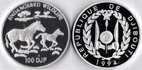 Djibouti Djibouti 1994 100 Franc 'Wild life-Zebra' Zilver -