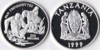 Tanzania Tanzania 1999 200 Shilling 'Wild life-Chimpansee' Zilver -