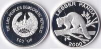 Laos Laos 2000 500 Kip 'Wild life-Lesser panda' Zilver -