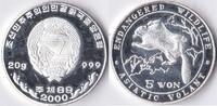 Noord-Korea Noord-Korea 2000 5 Won 'Wild life-Vliegende eekhoorn' Zilver -