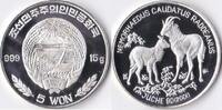 Noord-Korea Noord-Korea 2001 5 Won 'Wild life-Goral' Zilver -