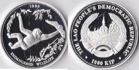 Laos Laos 1996 1000 Kip 'Wild life-Gibbon' Zilver -