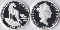 Cook Islands Cook Islands 1996 5 Dollar 'Wild life-Jachtluipaard' Zilver -