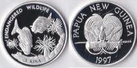 Papua Nieuw Guinea Papua New Guinea 5 Kina 1997 'Wild life-Goldmani Lippenvis' Zilver -