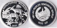 Laos Laos 1997 1000 Kip 'Wild life-Langhoorn' Zilver -