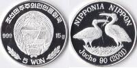 Noord-Korea Noord-Korea 2001 5 Won 'Wild life-Nipponia Nippon' Zilver -