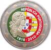 Gekleurde euromunten 2 Euro Portugal 2010 100 jaar Portugal Gekleurd 112/2 -