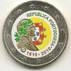 Gekleurde euromunten 2 Euro Portugal 2010 100 jaar Portugal Gekleurd 112/6 -